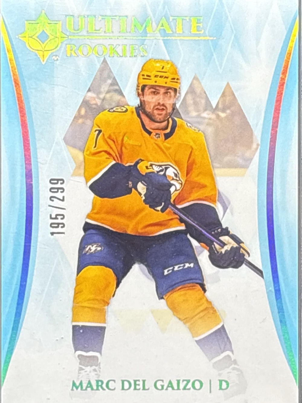 Upper Deck Marc Del Gaizo Rookie Hockey Trading Card - LE 195/299